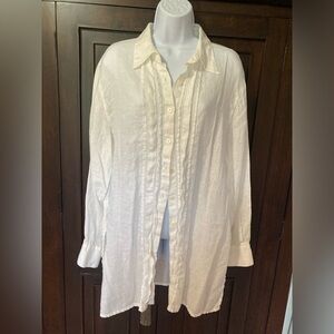 CAbi Classic White Women’s Tunic Blouse Size XL